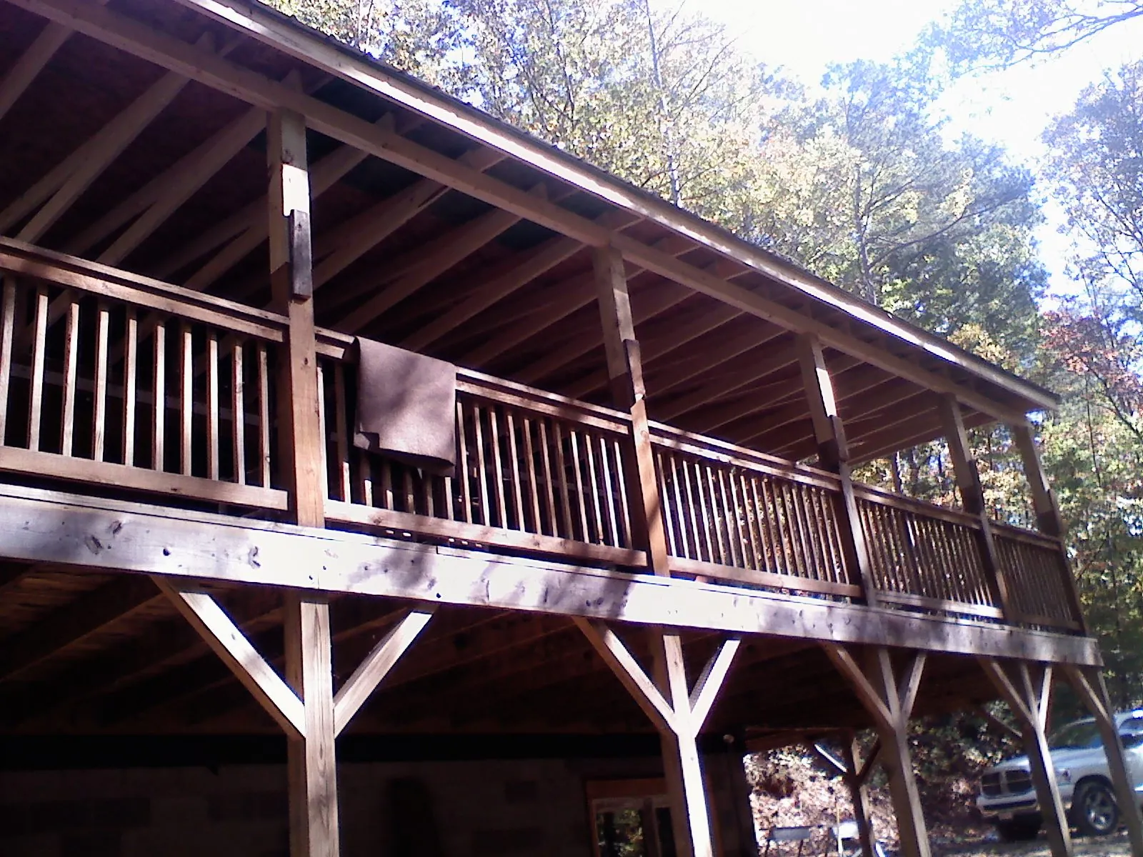 Timber framing under a new elevated porch and deck — Roof Leak Repair in Passaic by Roofing Brothers